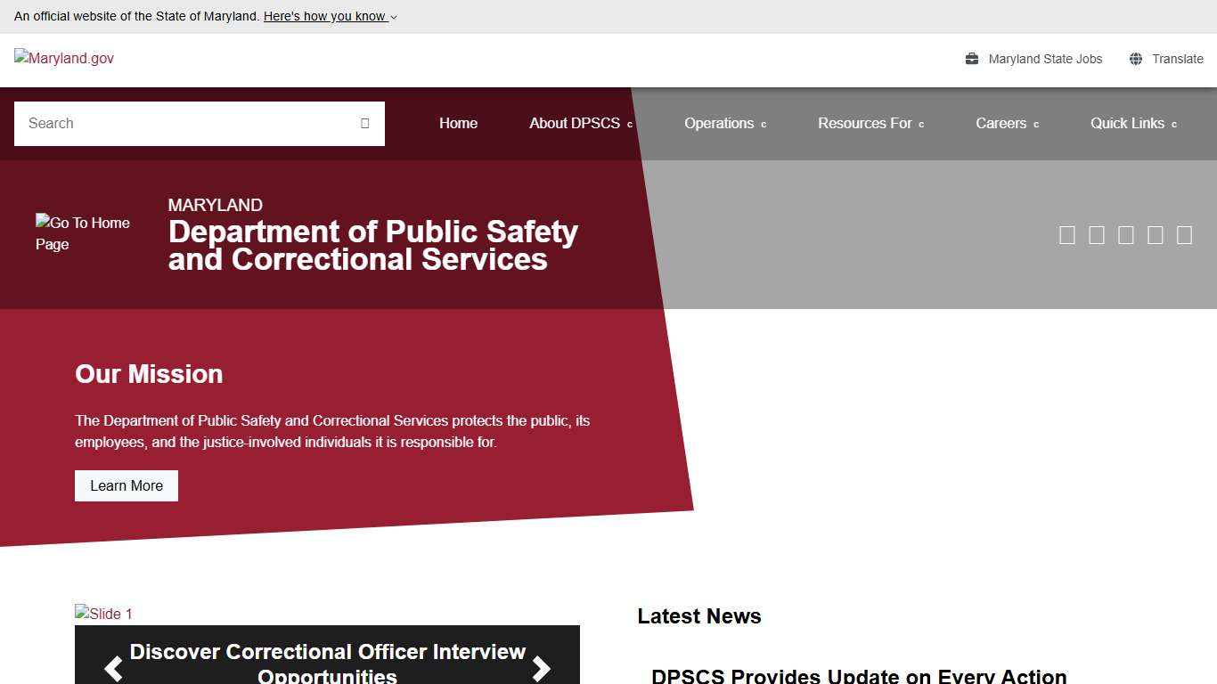 Home - Maryland Department of Public Safety and Correctional Services (DPSCS)